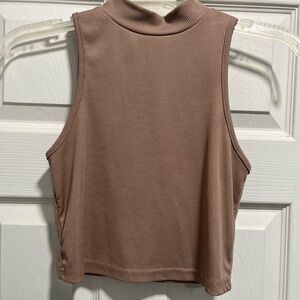 SHEIN Brown Sleeveless Crop Tank Top